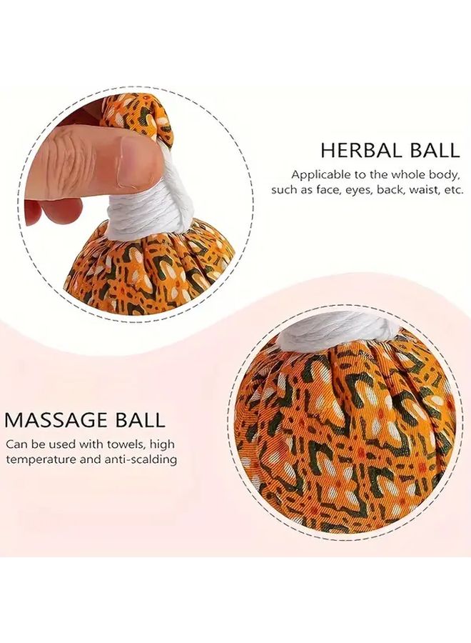 2pcs Portable Mugwort Massage Balls Alcohol Free Full Body Relaxation Tool Floral Pattern - Image 3